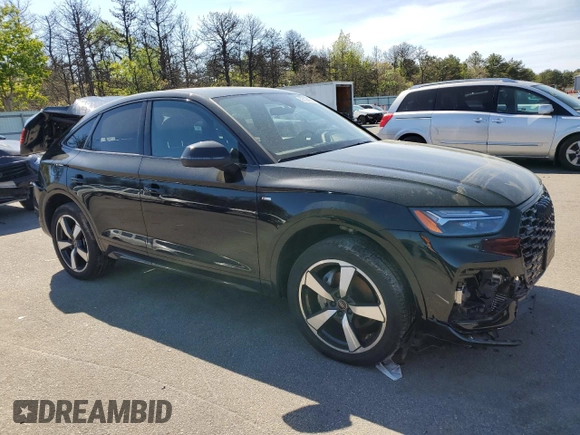 2023 Audi Q5 Sportback S line Premium Plus with VIN WA15AAFY6P2089295, listed as a Copart auction lot 55124535 with 16,884 mi miles and Salvage title. Bid and sale history available at DreamBid. Image 4.