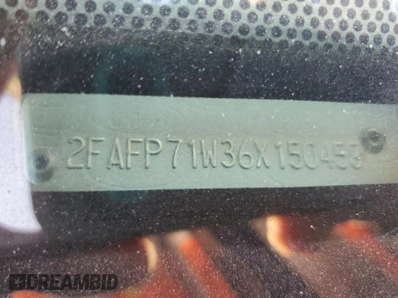 2006 Ford Police Interceptor с VIN 2FAFP71W36X150458, выставлен на аукционе Copart как лот 45965235 с пробегом Не указан миль и Списание • Salvage title. История ставок и продаж доступна на DreamBid. Изображение 12.