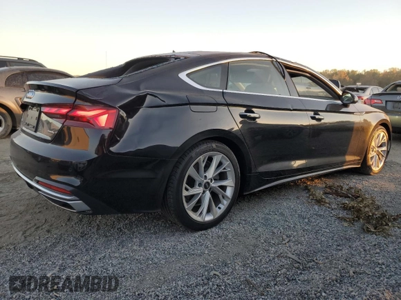 2023 Audi A5 Sportback Premium Plus with VIN WAUCBCF55PA008902, listed as a Copart auction lot 76326794 with 18,904 mi miles and Salvage Title. Bid and sale history available at carsss.com. Image 3.