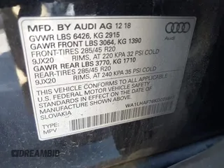 2019 Audi Q7 Premium Plus z VIN WA1LHAF76KD025846, wystawiony jako IAAI lot #41441861 z przebiegiem 79 937 mil mil oraz . Historia ofert i sprzedaży dostępna na DreamBid. Obrazek 9.