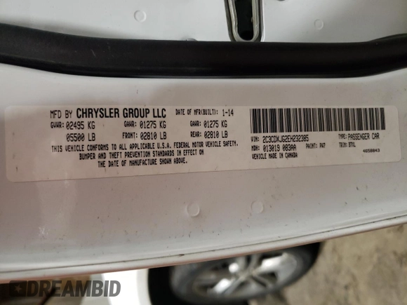 2014 Dodge Charger SXT with VIN 2C3CDXJG2EH232385, listed as a Copart auction lot 46274125 with 112,871 mi miles and Salvage Title. Bid and sale history available at carsss.com. Image 12.