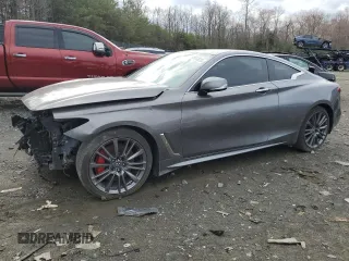2017 Infiniti Q60 Red Sport 400 with VIN JN1FV7ELXHM701367, listed as a Copart auction lot 49453625 with 23,883 mi miles and Salvage Title. Bid and sale history available at carsss.com. Image 1.