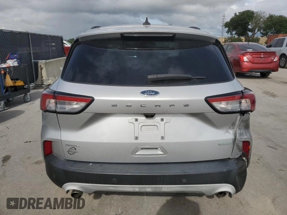 2020 Ford Escape SEL with VIN 1FMCU0H61LUC07029, listed as a Copart auction lot 59141895 with 50,358 mi miles and Salvage title. Bid and sale history available at DreamBid. Image 6.