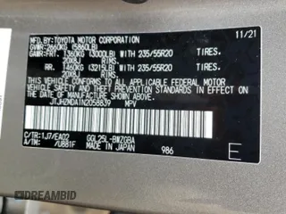 2022 Lexus RX with VIN JTJHZMDA1N2058839, listed as a Copart auction lot 55862772 with 7,964 mi miles and Salvage Title. Bid and sale history available at carsss.com. Image 10.