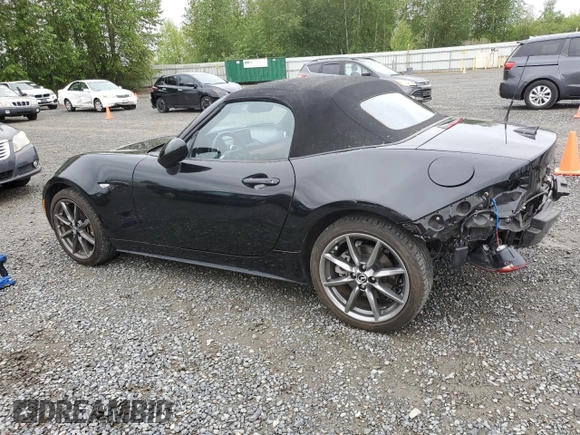 2021 Mazda MX-5 Miata Grand Touring with VIN JM1NDAD78M0455899, listed as a Copart auction lot 57347125 with 38,405 mi miles and Salvage title. Bid and sale history available at DreamBid. Image 2.