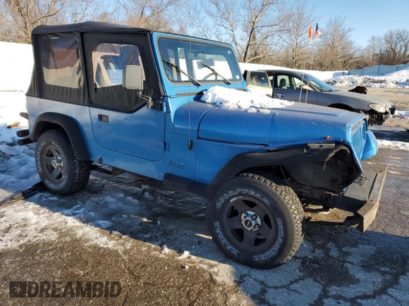 1995 Jeep Wrangler S with VIN 1J4FY19P0SP210031, listed as a Copart auction lot 88065825 with 279,604 mi miles and Salvage Title. Bid and sale history available at carsss.com. Image 4.
