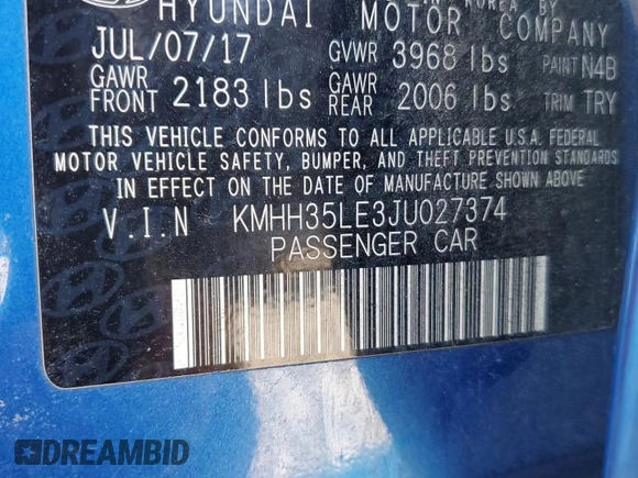 2018 Hyundai Elantra GT with VIN KMHH35LE3JU027374, listed as a Copart auction lot 74968514 with 96,186 mi miles and Salvage Title. Bid and sale history available at carsss.com. Image 12.