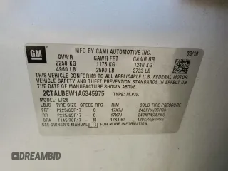 2010 GMC Terrain SLE-1 with VIN 2CTALBEW1A6345975, listed as a Copart auction lot 61572345 with 246,999 mi miles and Salvage title. Bid and sale history available at DreamBid. Image 14.