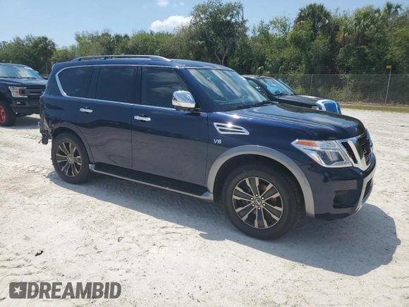 2018 Nissan Armada SL with VIN JN8AY2ND2JX000079, listed as a Copart auction lot 54400655 with 122,115 mi miles and Salvage Title. Bid and sale history available at DreamBid. Image 4.
