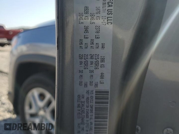 2018 Jeep Compass Sport with VIN 3C4NJCAB5JT240492, listed as a Copart auction lot 53626845 with 75,355 mi miles and Salvage title. Bid and sale history available at DreamBid. Image 14.