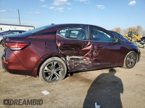 2020 Nissan Sentra SV with VIN 3N1AB8CV6LY311062, listed as a Copart auction lot 77879454 with 22,283 mi miles and Salvage Title. Bid and sale history available at DreamBid. Image 3.