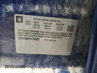 2014 Chevrolet Sonic LT z VIN 1G1JC5SH6E4156225, wystawiony jako Copart lot #54017215 z przebiegiem 161 854 mil mil oraz Szkoda całkowita • Salvage title. Historia ofert i sprzedaży dostępna na DreamBid. Obrazek 12.
