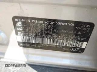 2019 Mitsubishi Outlander Sport ES 2.0 with VIN JA4AP3AUXKU015629, listed as a IAAI auction lot 41805253 with 102,754 mi miles. Bid and sale history available at carsss.com. Image 9.