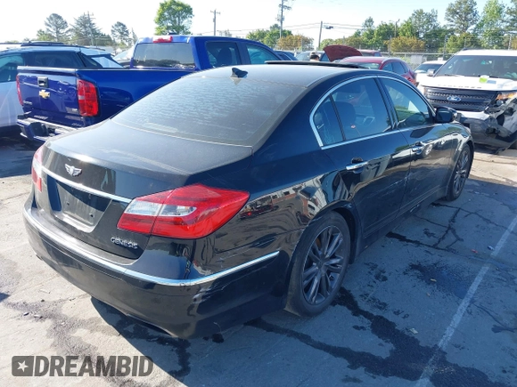 2013 Hyundai Genesis 3.8L with VIN KMHGC4DD1DU247824, listed as a IAAI auction lot 42046380 with 238,524 mi miles and . Bid and sale history available at DreamBid. Image 4.