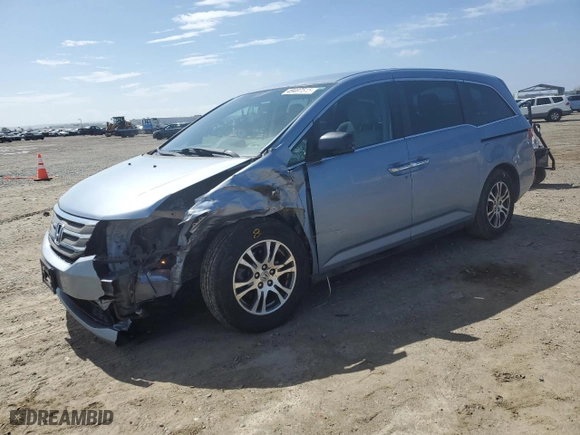 2013 Honda Odyssey EX with VIN 5FNRL5H44DB021590, listed as a Copart auction lot 49487515 with 107,244 mi miles and Salvage Title. Bid and sale history available at carsss.com. Image 1.