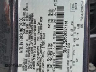 2013 Lincoln MKZ с VIN 3LN6L2G95DR828256, выставлен на аукционе Copart как лот 55645125 с пробегом 44 519 миль миль и Списание • Salvage title. История ставок и продаж доступна на DreamBid. Изображение 12.