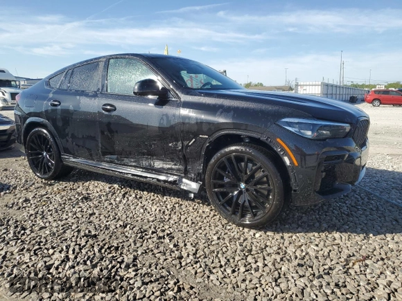 2023 BMW X6 M50i with VIN 5UXCY8C05P9N77000, listed as a Copart auction lot 50704703 with 5,062 mi miles. Bid and sale history available at carsss.com. Image 4.