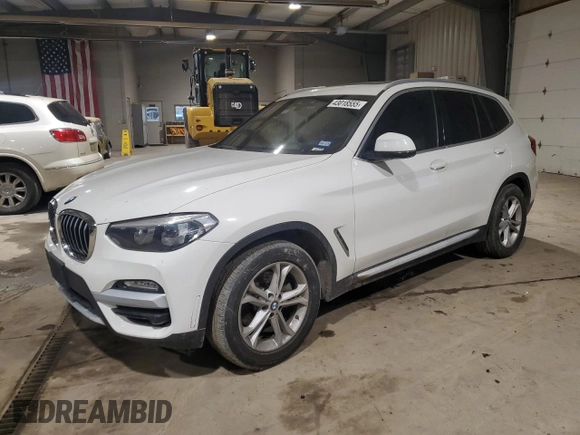 2019 BMW X3 sDrive30i with VIN 5UXTR7C56KLF24971, listed as a Copart auction lot 43018555 with 101,039 mi miles and Salvage Title. Bid and sale history available at carsss.com. Image 1.