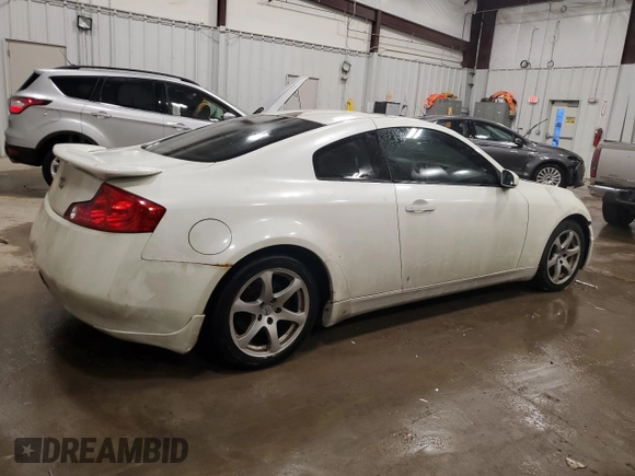 2005 Infiniti G35 Coupe with VIN JNKCV54EX5M407615, listed as a Copart auction lot 84186494 with 0 mi miles and Non Repairable. Bid and sale history available at carsss.com. Image 3.