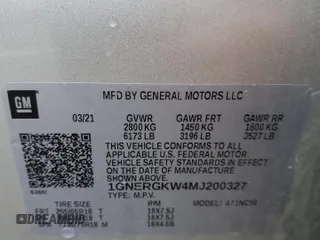 2021 Chevrolet Traverse LT Cloth with VIN 1GNERGKW4MJ200327, listed as a Copart auction lot 62613294 with 74,233 mi miles and Salvage Title. Bid and sale history available at carsss.com. Image 13.