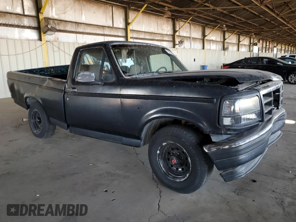 1993 Ford F-150 with VIN 2FTDF15NXPCA68030, listed as a Copart auction lot 75219374 with 0 mi miles and Salvage Title. Bid and sale history available at carsss.com. Image 4.