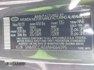 2022 Hyundai Tucson SEL z VIN 5NMJCCAE6NH064395, wystawiony jako IAAI lot #41874438 z przebiegiem 30 798 mil mil oraz . Historia ofert i sprzedaży dostępna na DreamBid. Obrazek 9.