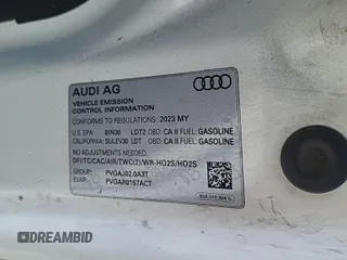 2023 Audi Q3 S line Premium with VIN WA1DECF37P1081194, listed as a IAAI auction lot 42796405 with 58,808 mi miles and . Bid and sale history available at DreamBid. Image 21.