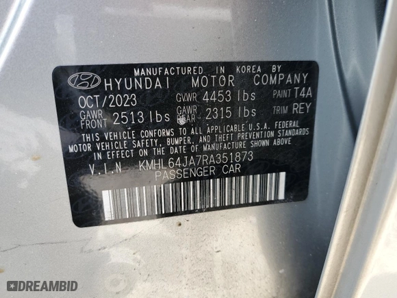 2024 Hyundai Sonata SEL with VIN KMHL64JA7RA351873, listed as a Copart auction lot 49029835 with 23,418 mi miles and Salvage Title. Bid and sale history available at carsss.com. Image 12.