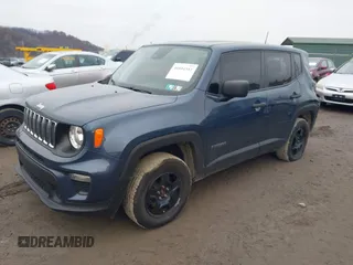 2021 Jeep Renegade Upland Edition with VIN ZACNJDAB5MPM29870, listed as a IAAI auction lot 40884581 with 52,955 mi miles. Bid and sale history available at carsss.com. Image 2.