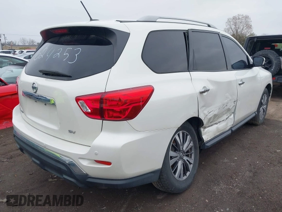 2018 Nissan Pathfinder SL with VIN 5N1DR2MN7JC624253, listed as a IAAI auction lot 41977442 with 104,061 mi miles and . Bid and sale history available at DreamBid. Image 4.