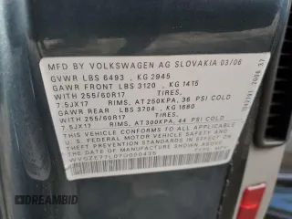 2007 Volkswagen Touareg V6 with VIN WVGZE77L07D000435, listed as a Copart auction lot 85979004 with Not Provided miles and Clean Title. Bid and sale history available at DreamBid. Image 12.