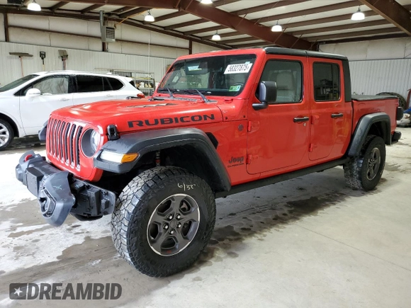 2020 Jeep Gladiator Rubicon with VIN 1C6JJTBG8LL155550, listed as a Copart auction lot 58327875 with 34,276 mi miles and Salvage title. Bid and sale history available at DreamBid. Image 1.