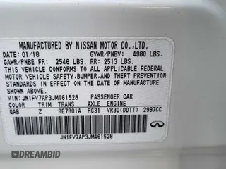 2018 Infiniti Q50 Red Sport 400 с VIN JN1FV7AP3JM461528, выставлен на аукционе Copart как лот 51195705 с пробегом 91 500 миль миль и Чистый • Clean title. История ставок и продаж доступна на DreamBid. Изображение 10.
