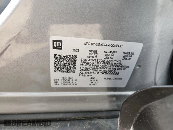 2024 Buick Encore GX Preferred с VIN KL4AMCSL1RB000098, выставлен на аукционе Copart как лот 62371475 с пробегом 30 116 миль миль и На запчасти • Non repairable. История ставок и продаж доступна на DreamBid. Изображение 12.