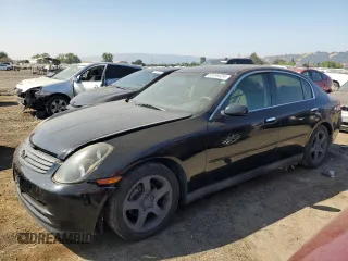 2003 Infiniti G35 w/Leather with VIN JNKCV51E93M313940, listed as a Copart auction lot 65704024 with 132,397 mi miles and Salvage Title. Bid and sale history available at carsss.com. Image 1.
