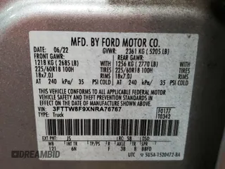 2022 Ford Maverick XL z VIN 3FTTW8F9XNRA76767, wystawiony jako Copart lot #60539205 z przebiegiem 25 082 mil mil oraz Szkoda całkowita • Salvage title. Historia ofert i sprzedaży dostępna na DreamBid. Obrazek 12.