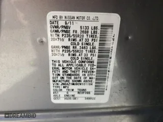 2012 Nissan Murano S with VIN JN8AZ1MU9CW101184, listed as a Copart auction lot 49110025 with 220,454 mi miles and Salvage Title. Bid and sale history available at carsss.com. Image 13.