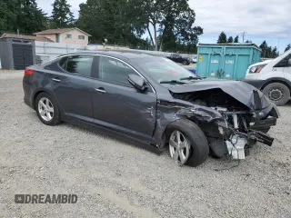 2015 Kia Optima LX with VIN KNAGM4A79F5631926, listed as a Copart auction lot 61419675 with Not provided miles and Salvage title. Bid and sale history available at DreamBid. Image 4.