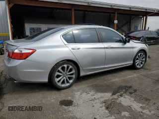 2014 Honda Accord Sedan Sport with VIN 1HGCR2F5XEA033737, listed as a Copart auction lot 52454755 with 138,838 mi miles and Salvage Title. Bid and sale history available at carsss.com. Image 3.