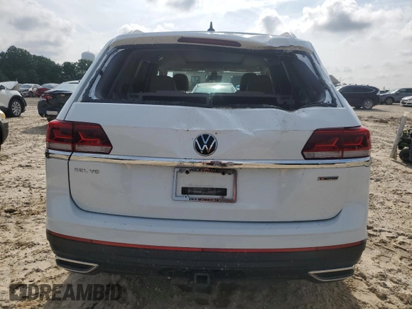2021 Volkswagen Atlas SEL with VIN 1V2BR2CAXMC562859, listed as a Copart auction lot 60816645 with 72,410 mi miles and Salvage title. Bid and sale history available at DreamBid. Image 6.