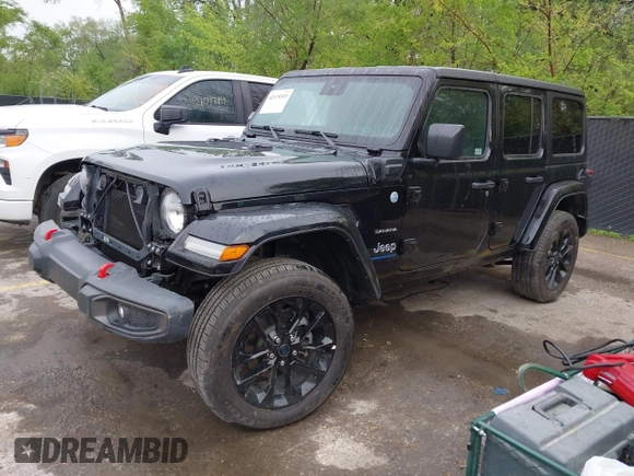 2024 Jeep Wrangler Sahara with VIN 1C4RJXP67RW274877, listed as a IAAI auction lot 42119319 with 7,157 mi miles and . Bid and sale history available at DreamBid. Image 2.