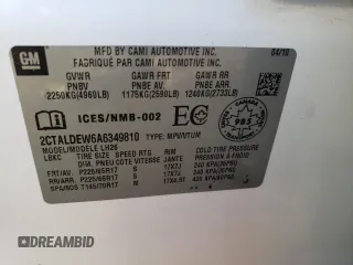 2010 GMC Terrain SLE-2 с VIN 2CTALDEW6A6349810, выставлен на аукционе Copart как лот 71485193 с пробегом 157 871 миль миль и Списание • Salvage title. История ставок и продаж доступна на DreamBid. Изображение 12.