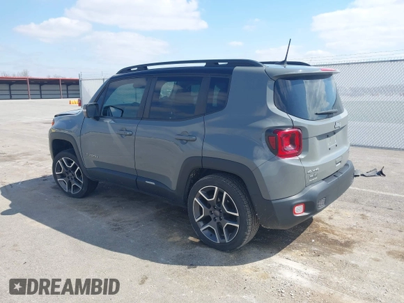 2020 Jeep Renegade Limited with VIN ZACNJBD15LPK90703, listed as a IAAI auction lot 42023043 with 72,988 mi miles and . Bid and sale history available at DreamBid. Image 3.