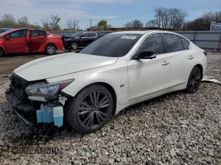 2020 Infiniti Q50 Luxe with VIN JN1EV7AR2LM254113, listed as a Copart auction lot 53379655 with 56,099 mi miles and Salvage title. Bid and sale history available at DreamBid. Image 1.