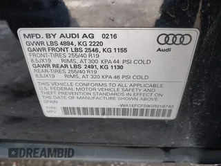 2016 Audi Q3 Premium Plus with VIN WA1EFCFS9GR018740, listed as a IAAI auction lot 41564117 with 38,303 mi miles. Bid and sale history available at carsss.com. Image 9.