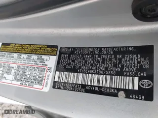 2007 Toyota Camry CE with VIN 4T1BE46K57U075558, listed as a IAAI auction lot 41948885 with 275,636 mi miles. Bid and sale history available at carsss.com. Image 9.