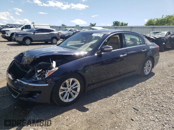 2013 Hyundai Genesis 3.8L with VIN KMHGC4DDXDU235932, listed as a Copart auction lot 57728705 with 140,778 mi miles and Salvage title. Bid and sale history available at DreamBid. Image 1.