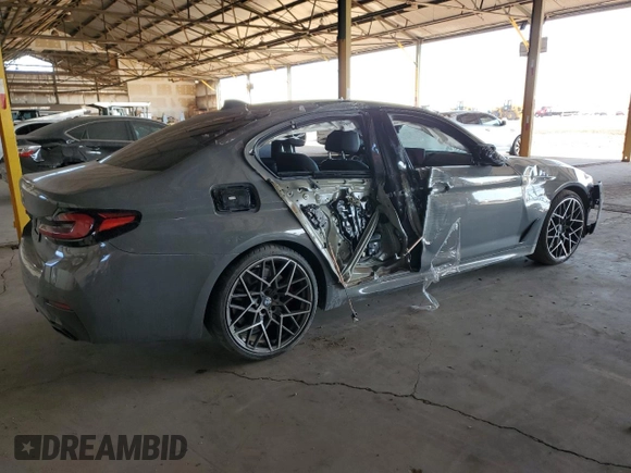 2021 BMW 5 Series 540i with VIN WBA53BJ0XMWX02771, listed as a Copart auction lot 45048705 with Not Provided miles and Salvage Title. Bid and sale history available at DreamBid. Image 3.