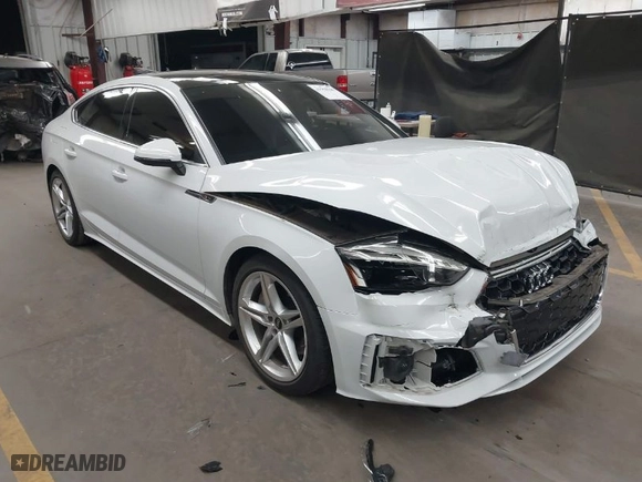 2022 Audi A5 Sportback S line Premium Plus with VIN WAUFACF53NA018986, listed as a IAAI auction lot 41938385 with 21,283 mi miles. Bid and sale history available at carsss.com. Image 1.