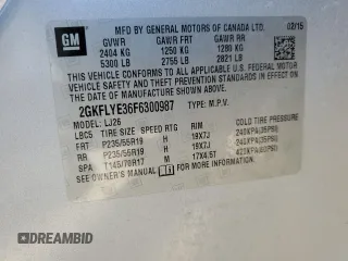 2015 GMC Terrain SLT with VIN 2GKFLYE36F6300987, listed as a Copart auction lot 48687355 with 135,965 mi miles and Salvage Title. Bid and sale history available at carsss.com. Image 15.